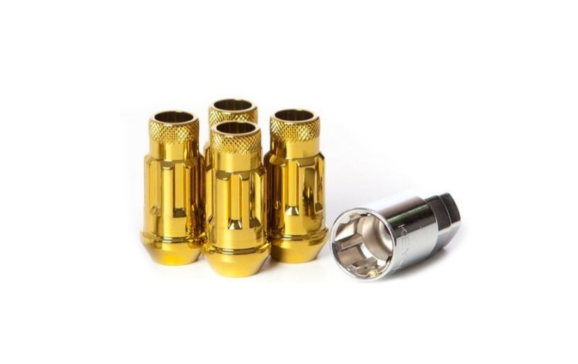 Wheel Mate Muteki SR48 Open End Lug Lock Nut 4PCS 12x1.25 48mm - Gold Chrome