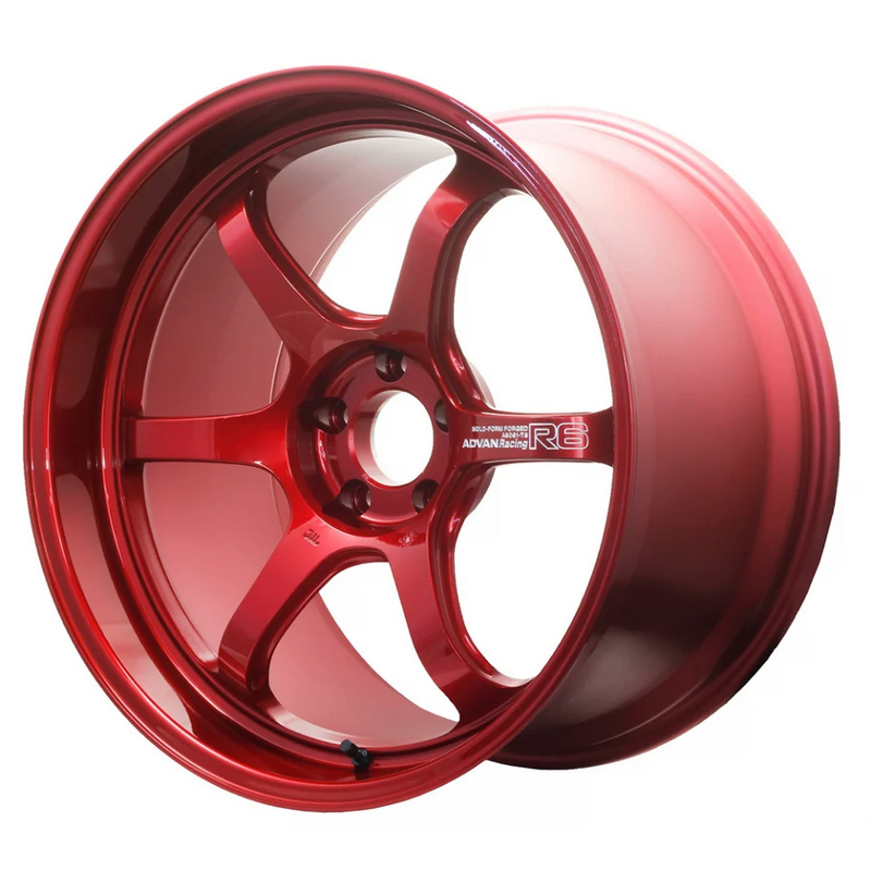 Advan R6 18x9.5 +29 5x114.3 Racing Candy Red Wheel