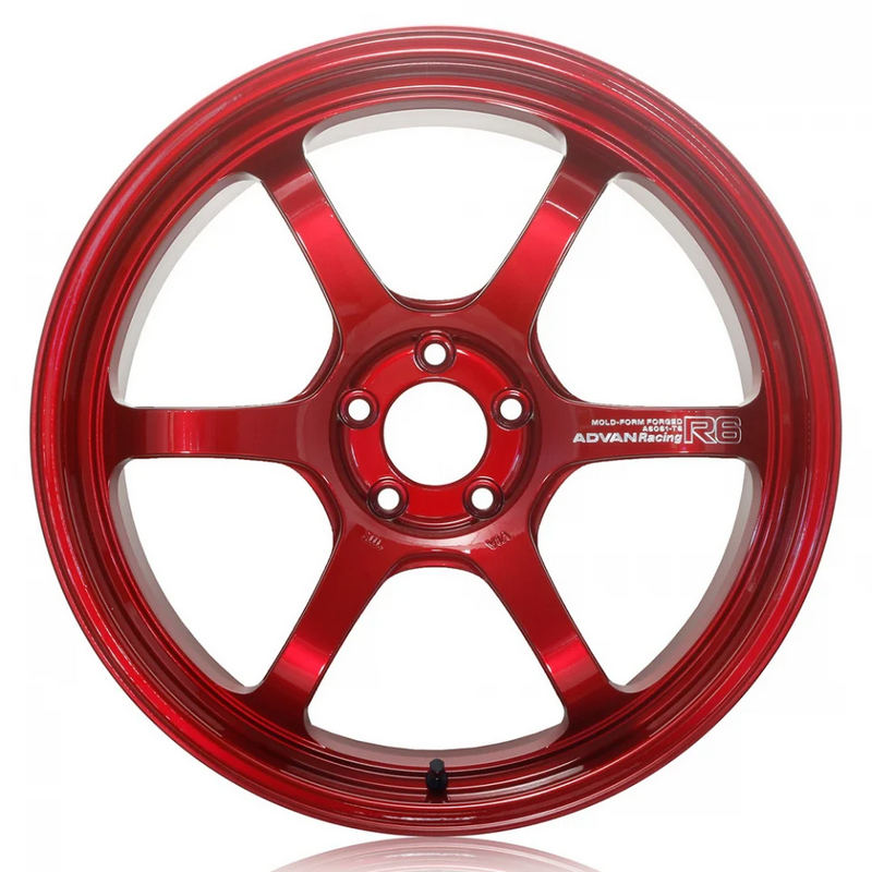 Advan R6 18x9.5 +29 5x114.3 Racing Candy Red Wheel