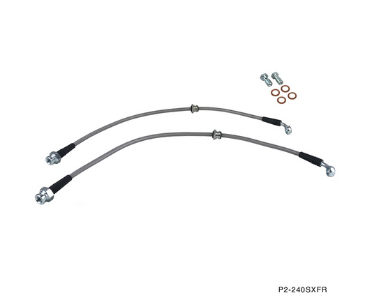P2M Nissan 89-98 240SX Front Stock Caliper Brake Lines - PAIR