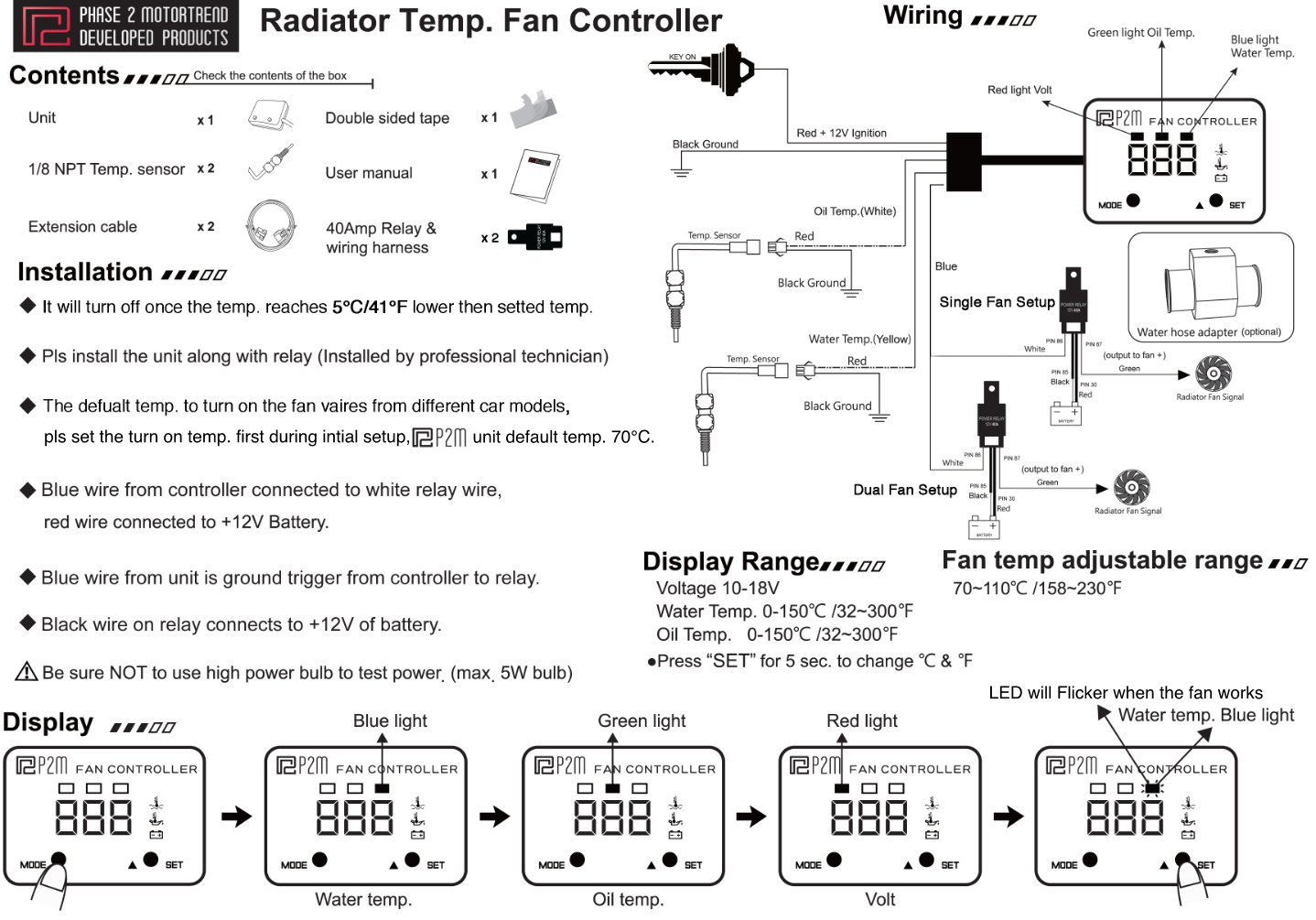 P2M Electronic Fan Temp Controller V3.5 - New Type