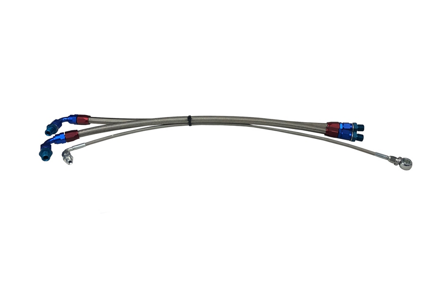 P2M Nissan S14/S15 SR20DET Steel Braided Turbo Line Kit - Top Mount