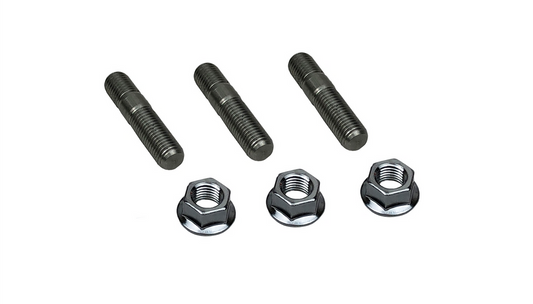 P2M 3-Pcs Stainless Exhaust Double Head Stud Nut Set - M10X1.25