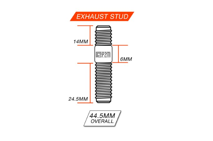 P2M 6-Cyl Exhaust Manifold Double Head Stud Nut Set - M10X1.25