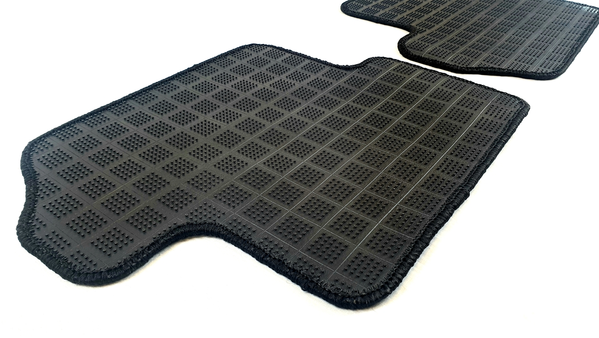P2M S13 240sx Rear Checkered Race Floor Mats - Dark Grey