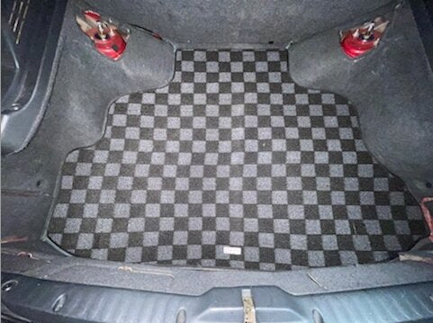 P2M S13 240sx Hatchback Checkered Rear Trunk Mat - Dark Grey (ETA: 6/15/25)
