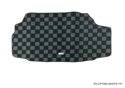 P2M S14 240sx Checkered Rear Trunk Mat - Dark Grey