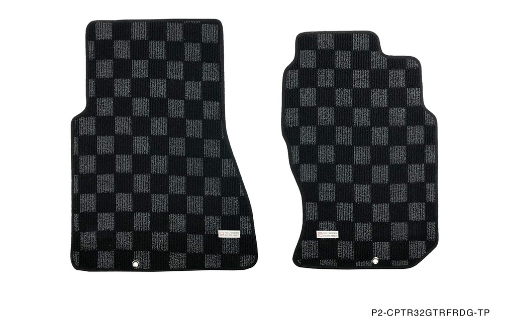 P2M R32 GTR Skyline Front + Rear Checkered Race Floor Mats