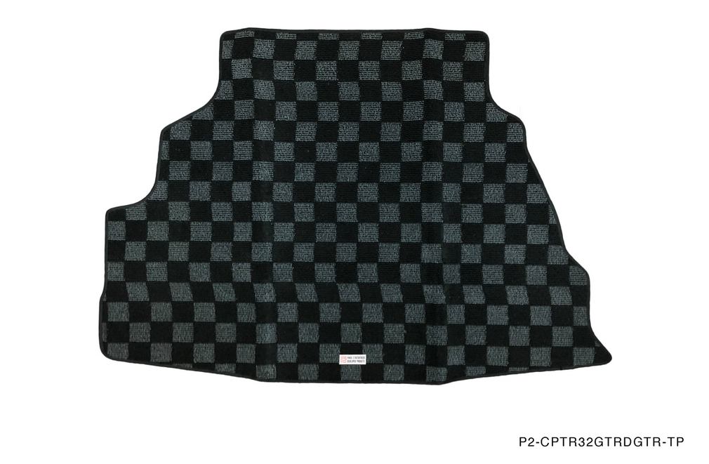 P2M R32 GTR Skyline Checkered Rear Trunk Mat - Dark Grey