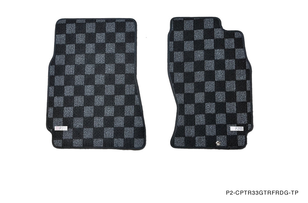P2M R33 GTR Skyline Front + Rear Checkered Race Floor Mats