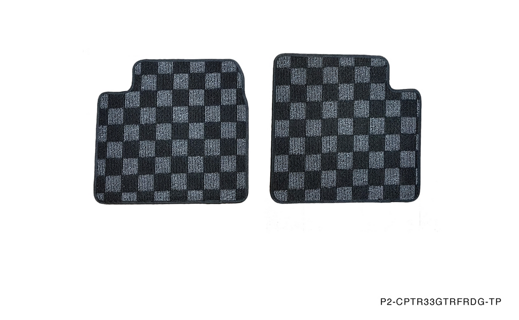 P2M R33 GTR Skyline Front + Rear Checkered Race Floor Mats