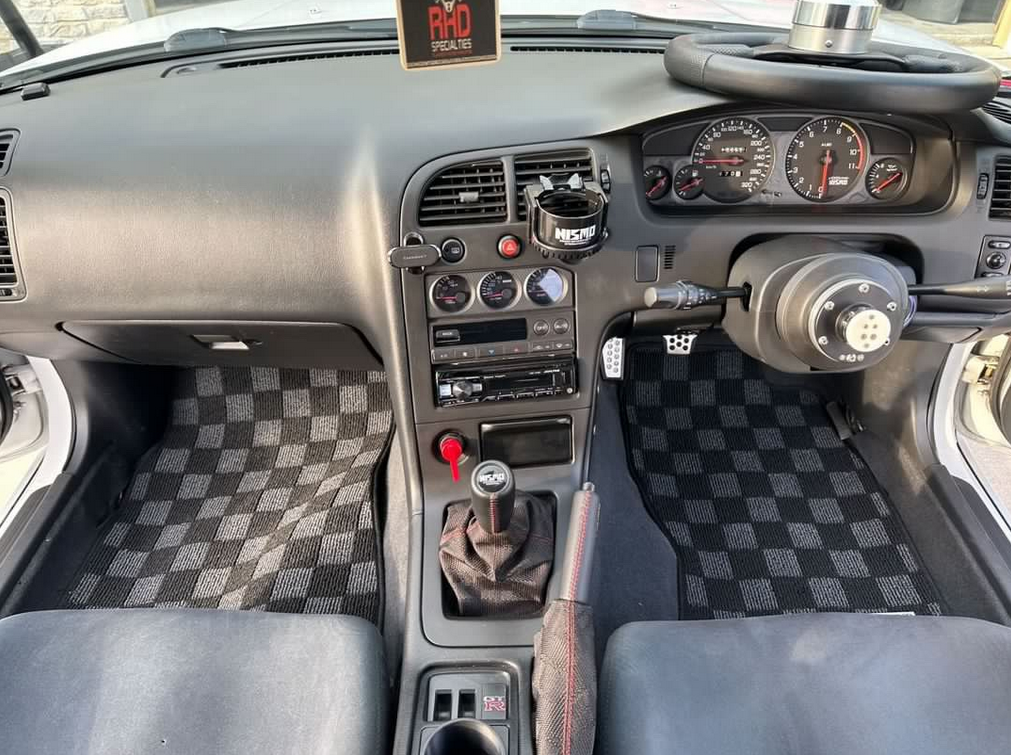 P2M R33 GTR Skyline Front + Rear Checkered Race Floor Mats