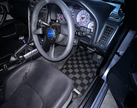 P2M R34 GTR Skyline Front + Rear Checkered Race Floor Mats
