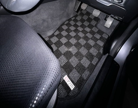 P2M R34 GTR Skyline Front + Rear Checkered Race Floor Mats