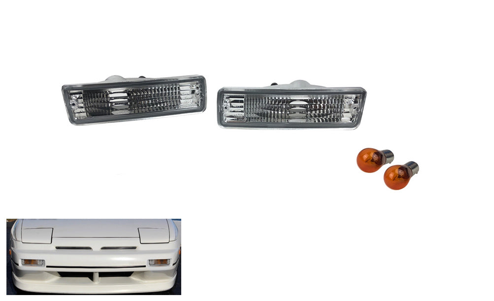 P2M S13 Crystal Front Turn Signal Lights Zenki Bumper - PAIR