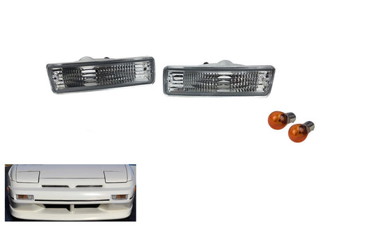 P2M S13 Crystal Front Turn Signal Lights Zenki Bumper - PAIR