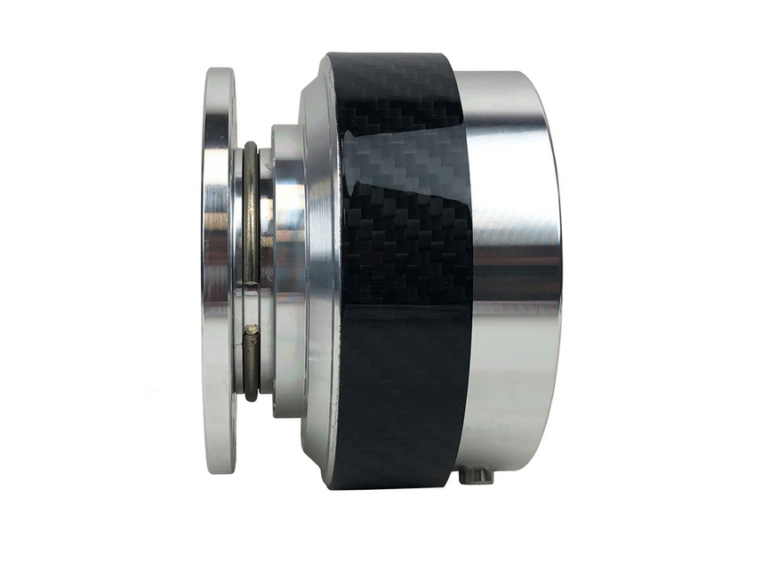 P2M V1 Steering Wheel Quick Release Kit - Carbon Ring Silver Base