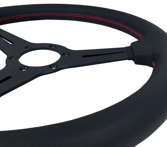 P2M 340mm Competition Steering Wheel - 30mm Dish Perforated Leather