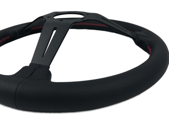 P2M 340mm Competition Steering Wheel - 60mm Deep Dish Perforated Leather