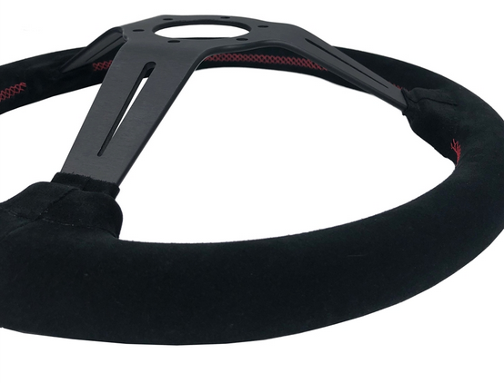 P2M 340mm Competition Steering Wheel - 60mm Deep Dish Suede