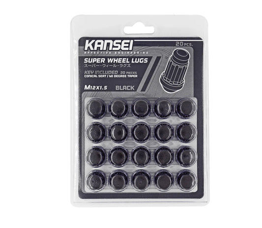 Kansei 12X1.5 Black Spline Acorn (20Pc Kit)