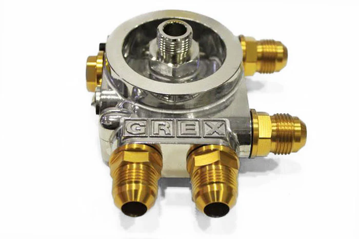 GReddy Type-I Oil Filter Relocation Sandwich Block w/Thermostat - 3/4x16UNF