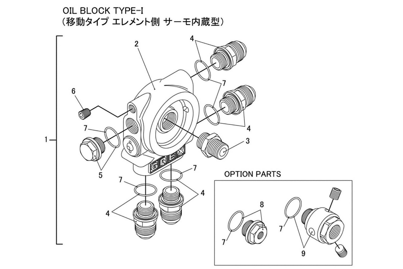 GReddy Type-I Oil Filter Relocation Sandwich Block w/Thermostat - 3/4x16UNF
