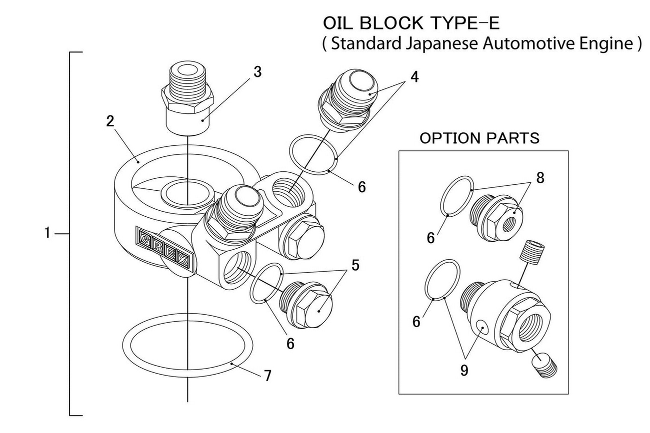 GReddy Type-E Oil Cooler Sandwich Block w/Thermostat - M20xP1.5