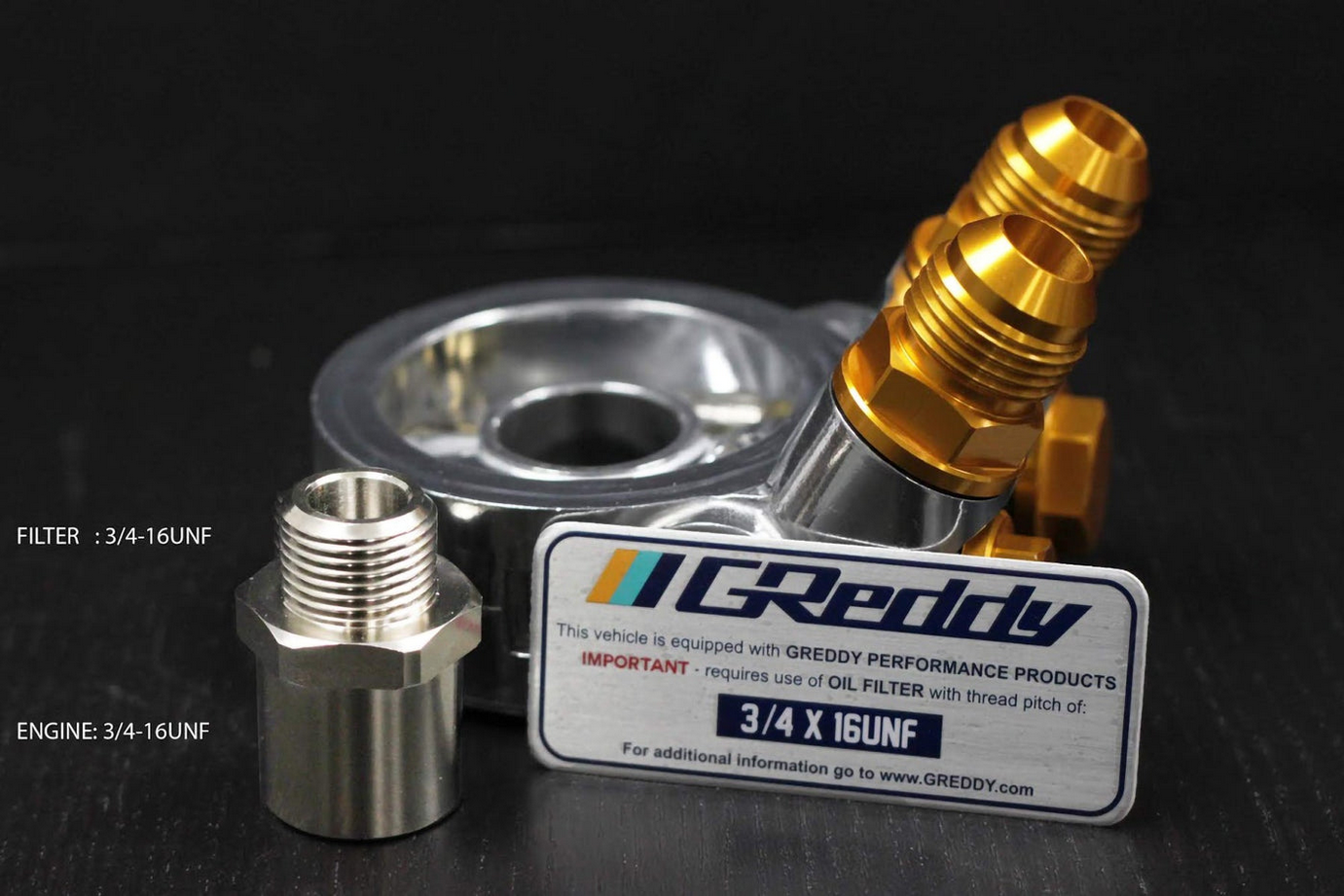 GReddy Type-E Oil Cooler Sandwich Block w/Thermostat - 3/4-16UNF