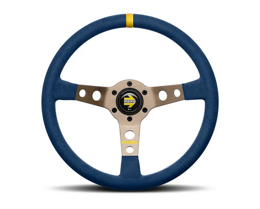 MOMO MOD.07 350mm 72mm Dish Blue Microfiber Steering Wheel