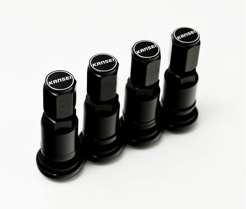 Kansei Premium Branded Valve Stems Set/4 - Black