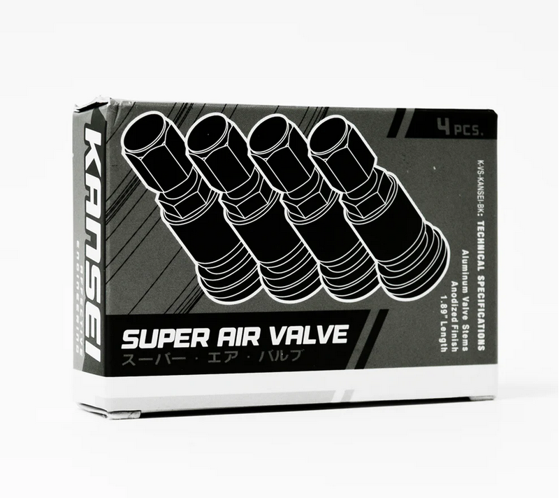 Kansei Premium Branded Valve Stems Set/4 - Black