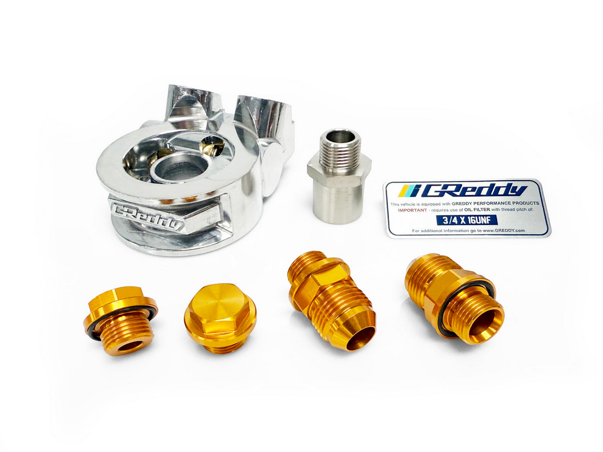 GReddy Type-E Oil Cooler Sandwich Block w/Thermostat - 3/4-16UNF