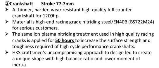 HKS Billet Crankshaft RB26DETT 2.8L  - Step 3