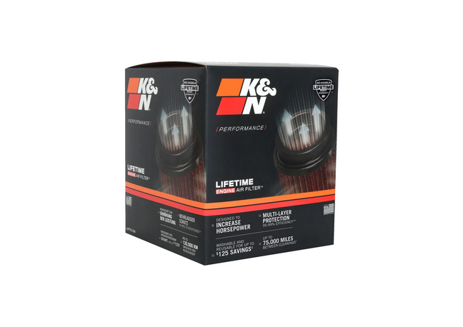 K&N High Flow Universal Air Filter 3in inlet / 6in Base / 5in Top / 5.56in Height