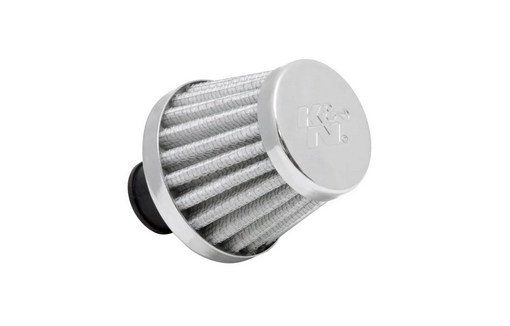 K&N Vent Breather Crankcase Air Filter White - 0.5in inlet / 1.5in Top / 1.75in Height