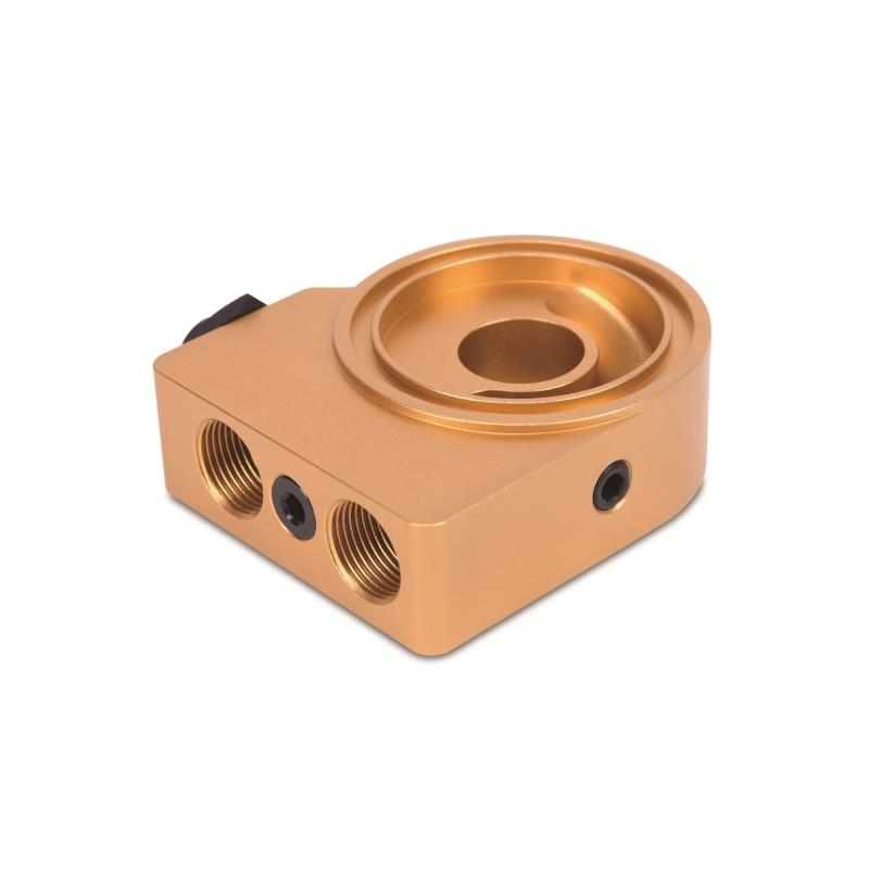 Mishimoto M20 Oil Sandwich Plate with Thermostat - Gold