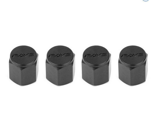 Rays Aluminum Wheel Air Valve Cap Set - Black