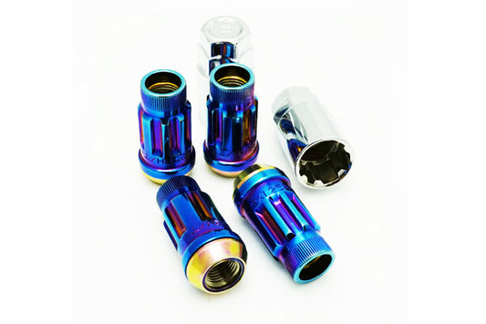 Wheel Mate Muteki SR45R Lug Nut 4PCS Lock Set 12x1.25 45mm - Burned Blue Neon