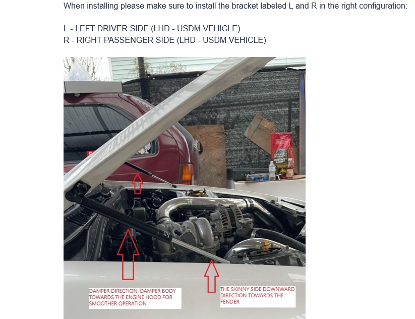 P2M S13 240sx Engine Hood Strut Damper - Carbon Series