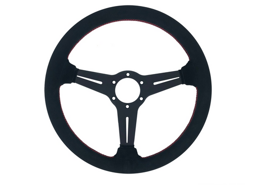 P2M 340mm Competition Steering Wheel - 30mm Dish Black Suede