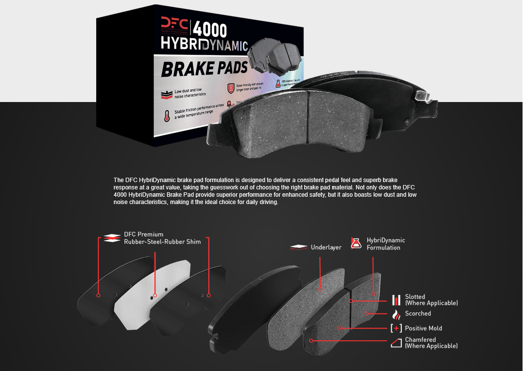 DFC 4000 HybriDynamic Brake Pads Kit 89-96 300ZX Z32 - Rear
