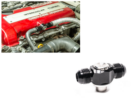 Radium S13 SR20DET Dual 10AN Male Press-Fit Valve Cover Fitting - Exhaust Side