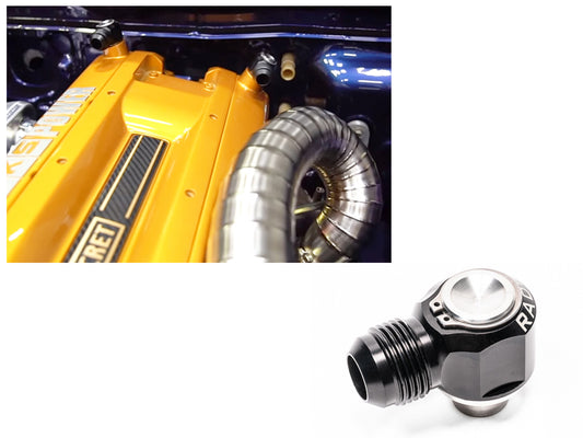 Radium RB20DET / RB25DET 10AN Male Press-In Valve Cover Fitting - Intake / Exhaust