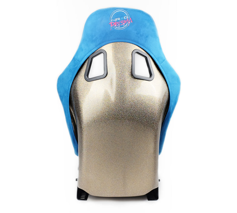 NRG FRP Bucket Seat ULTRA Edition - Blue Alcantara/Gold Glitter - Medium