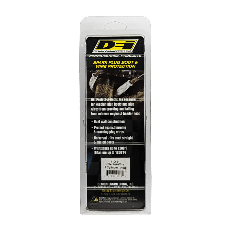 DEI Protect-A-Wire Spark Plug Wire Protector Kit - 2 Pack - Red