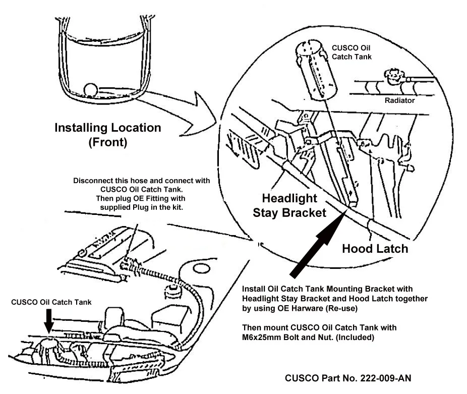 Cusco Oil Catch can 240sx S14 Kouki 97-98 - 0.6L (20oz) Capacity