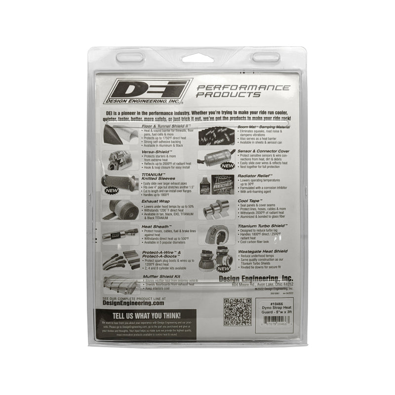DEI Dyno Strap Heat Sleeve Guard 5in w x 3ft - Aluminized