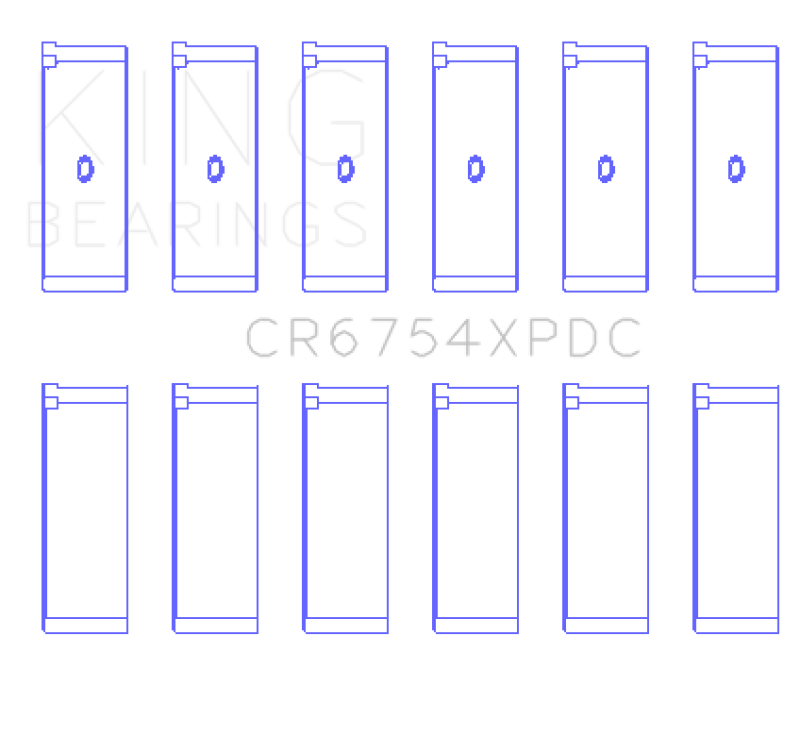 King Engine Bearings 1JZ GTE / 2JZ GE / 2JZ GTE (Size STDX - Predoweled for Alum Rods) Coated Perf Rod Bearing Set