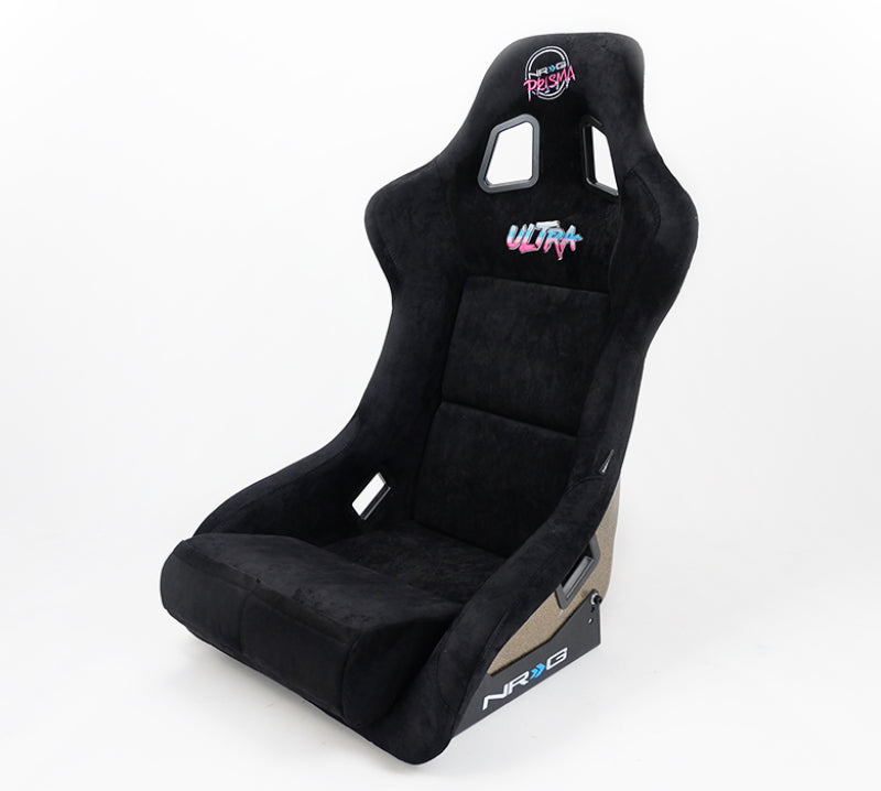 NRG FRP Bucket Seat ULTRA Edition Black Alcantara/Gold Glitter Back - Large